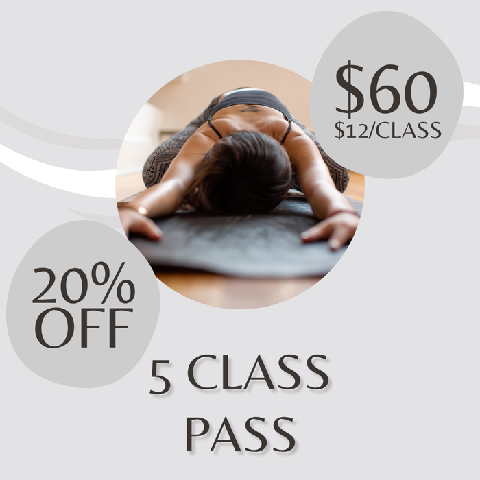 5 class yoga package $60