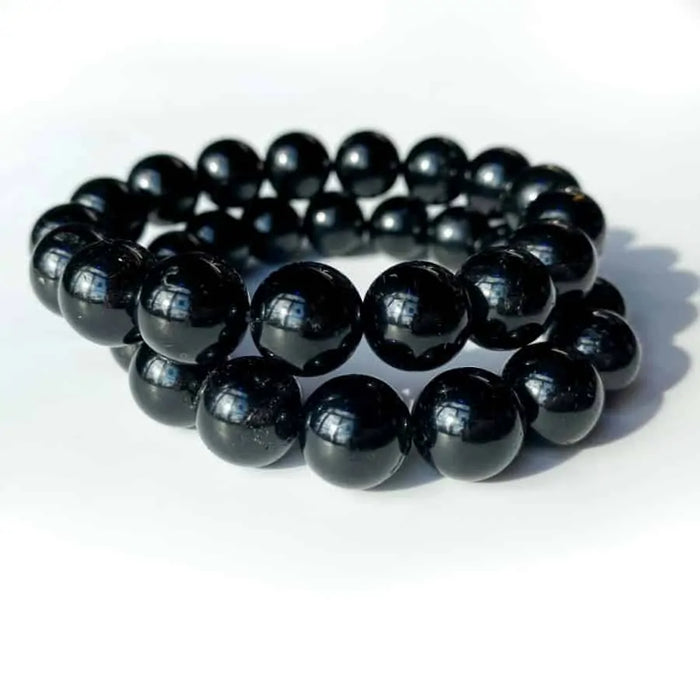 Black Tourmaline 12mm Bead Bracelet