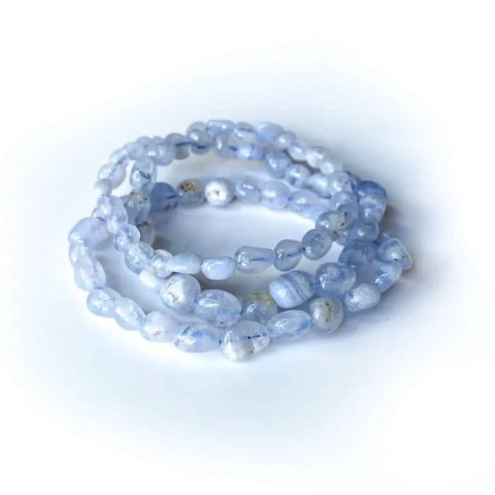 Blue Lace Agate Oblong Oval Bracelet
