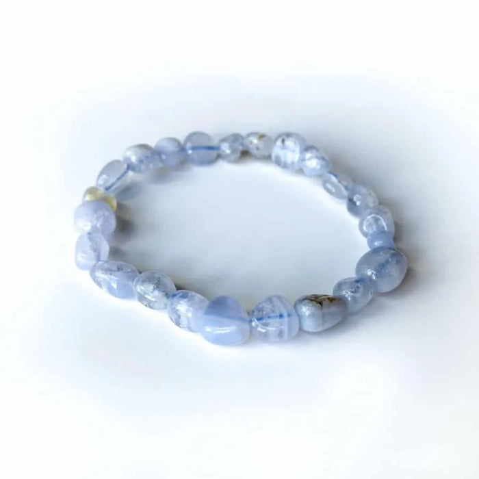Blue Lace Agate Oblong Oval Bracelet