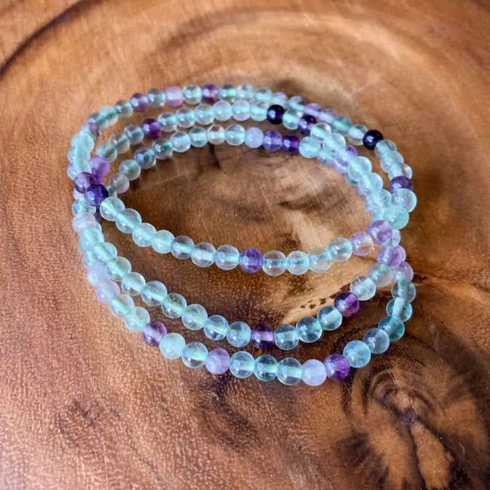 Fluorite 4mm Bead Bracelet