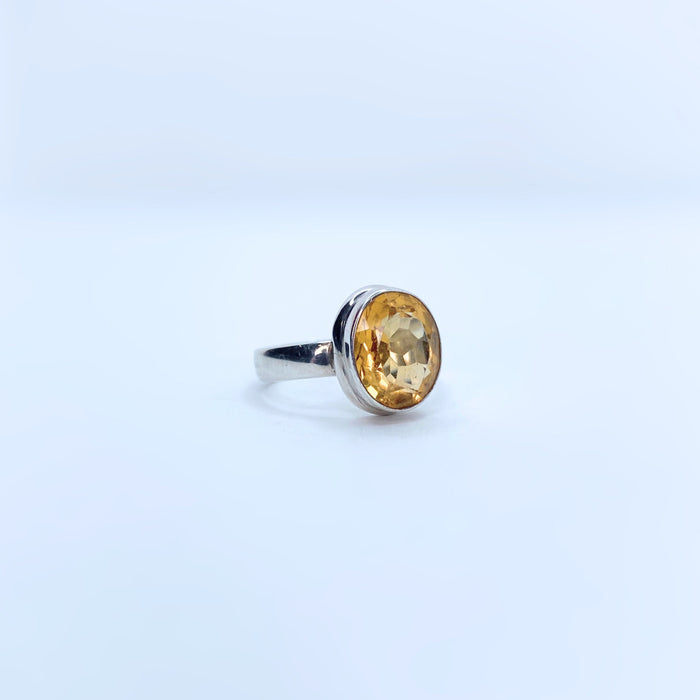 Citrine Oval Ring Sterling Silver