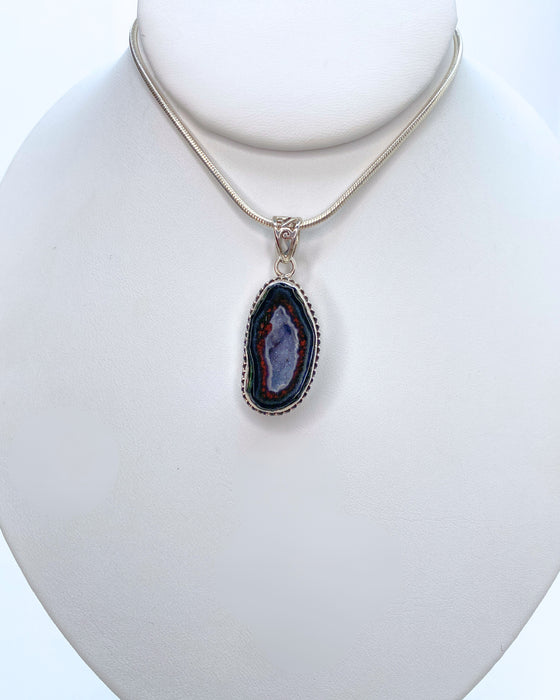 Agate Geode Pendant Sterling Silver