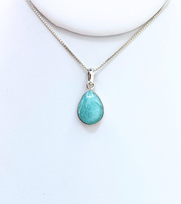 Amazonite Teardrop Sterling Silver Pendant