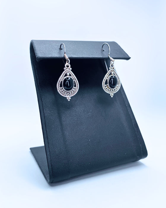 Black Onyx Sterling Silver Earrings