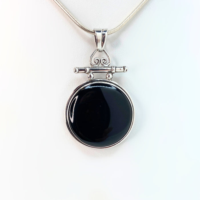 Black Onyx Sterling Silver Pendant