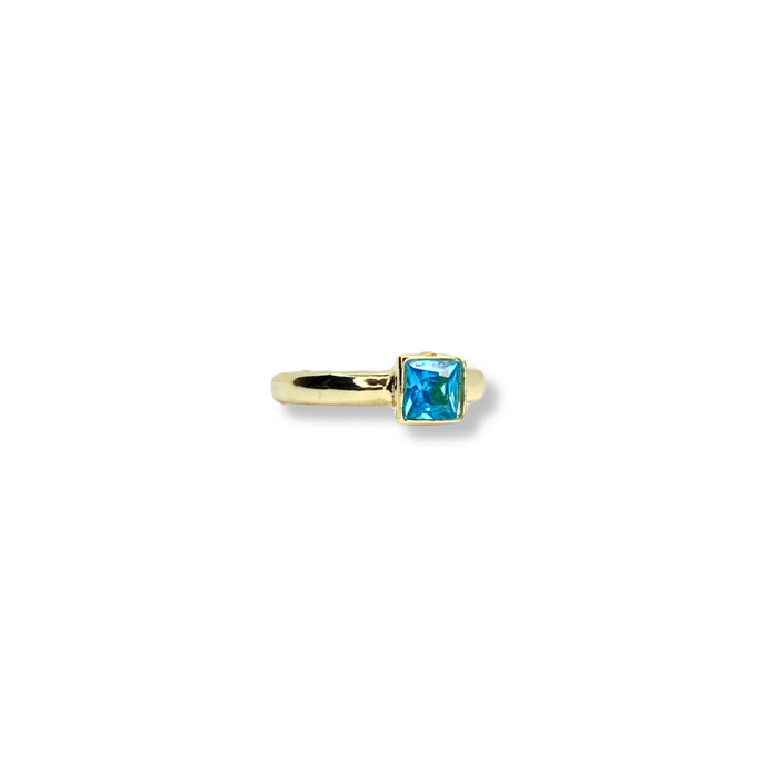 Blue Topaz Cushion Cut Ring