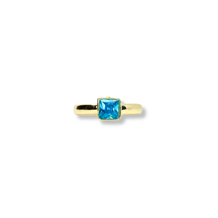 Blue Topaz Cushion Cut Ring