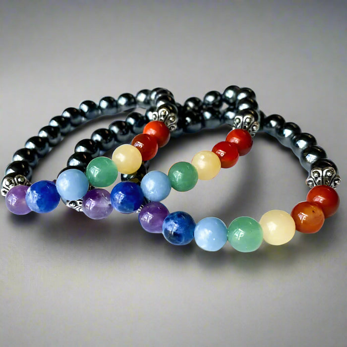 chakra bracelets with hematite