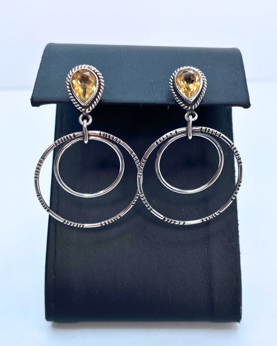 Citrine Crescent Moon Earrings