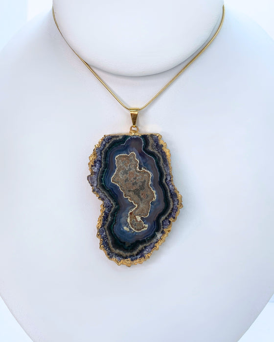 Multi-Colored Stalactite Gold Pendant