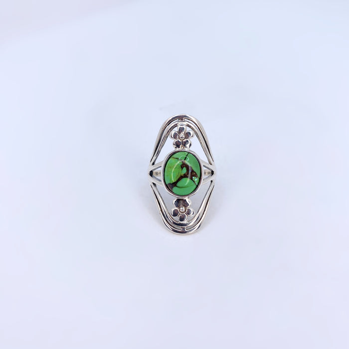 Green Turquoise Ring Sterling Silver