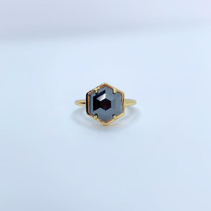 Faceted Hematite Ring