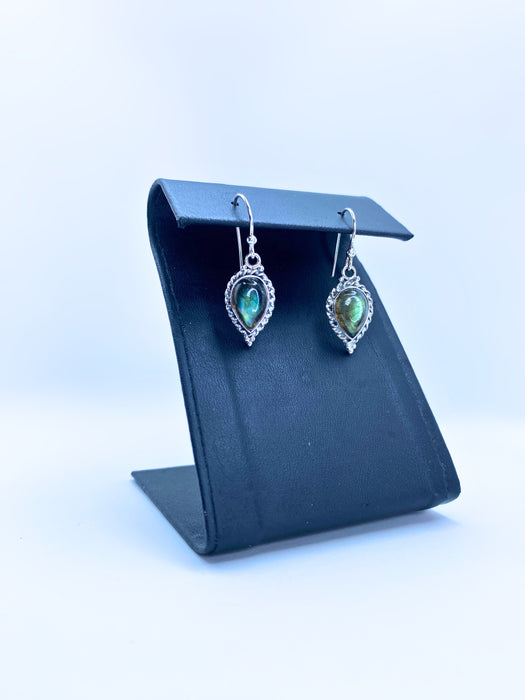 Labradorite Inverted Tear Drop Earrings