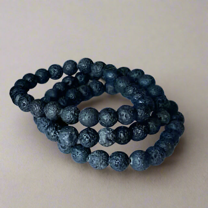 beaded lava rock 8mm bracelet