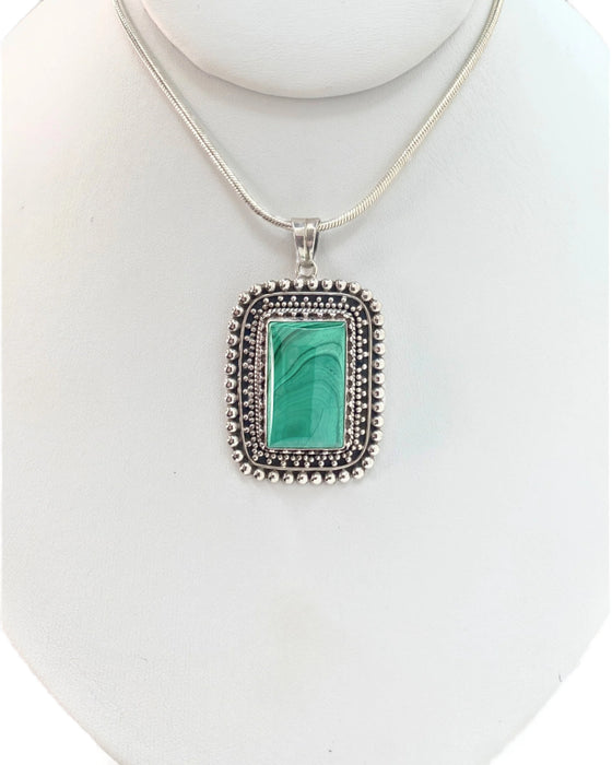 Malachite Sterling Silver Pendant