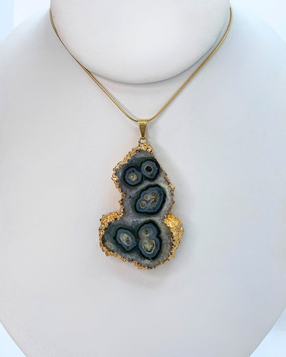 Green Stalactite Gold Pendant