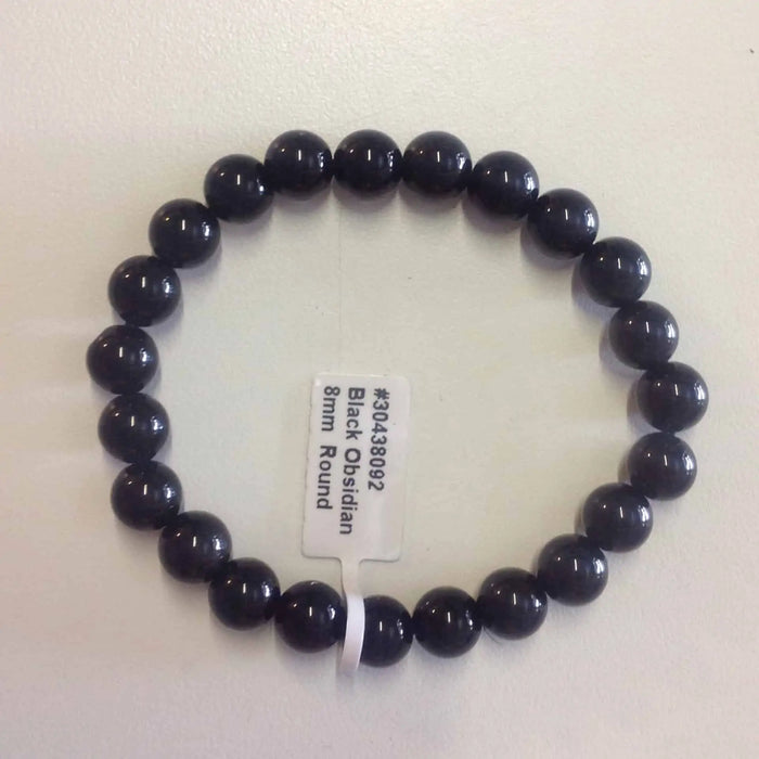 Black Obsidian 8mm Bead Bracelet