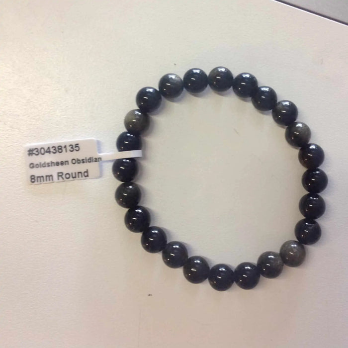 Goldsheen Obsidian 8mm Bead Bracelet