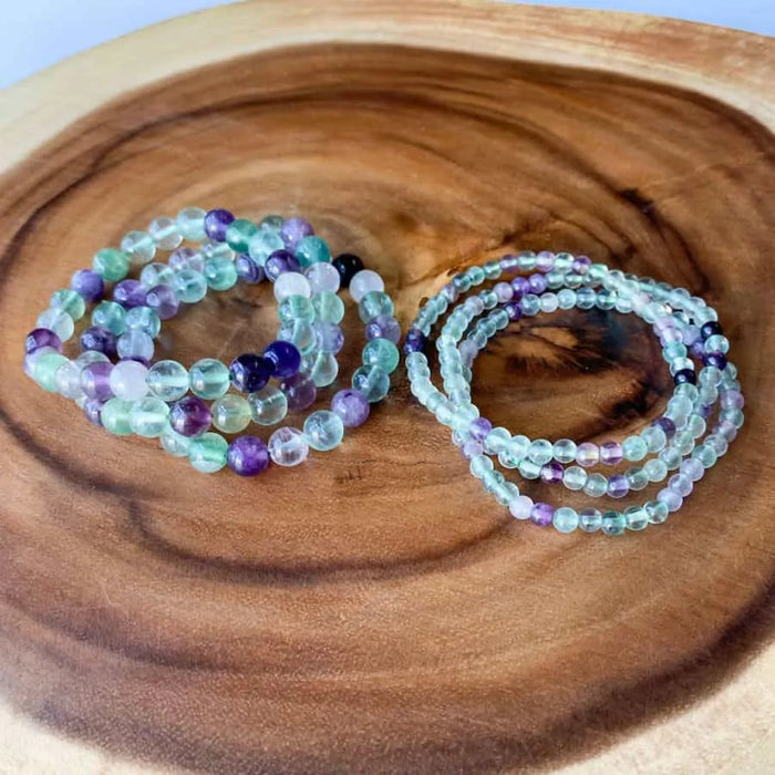 Fluorite 4mm Bead Bracelet