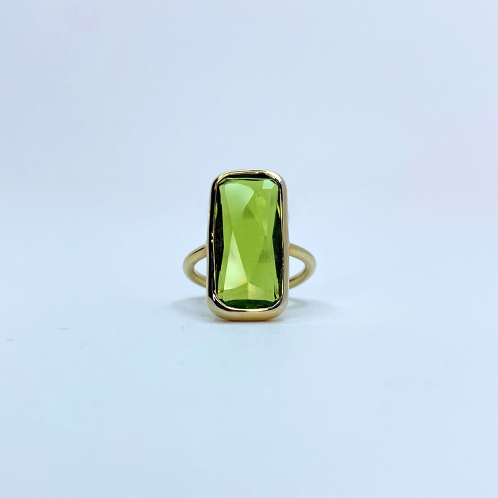 Faceted Peridot Ring