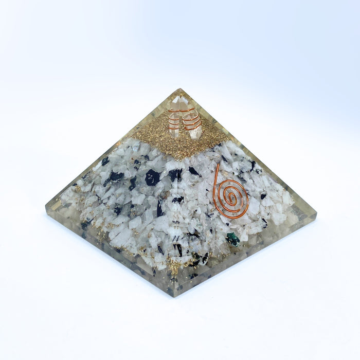 Rainbow Moonstone Orgonite Pyramid