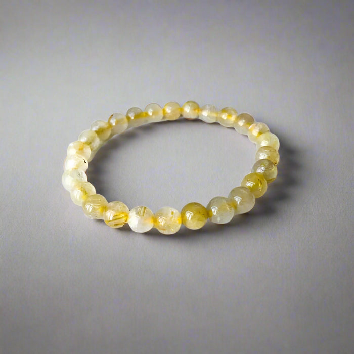 gold rutilated quartz bracelet