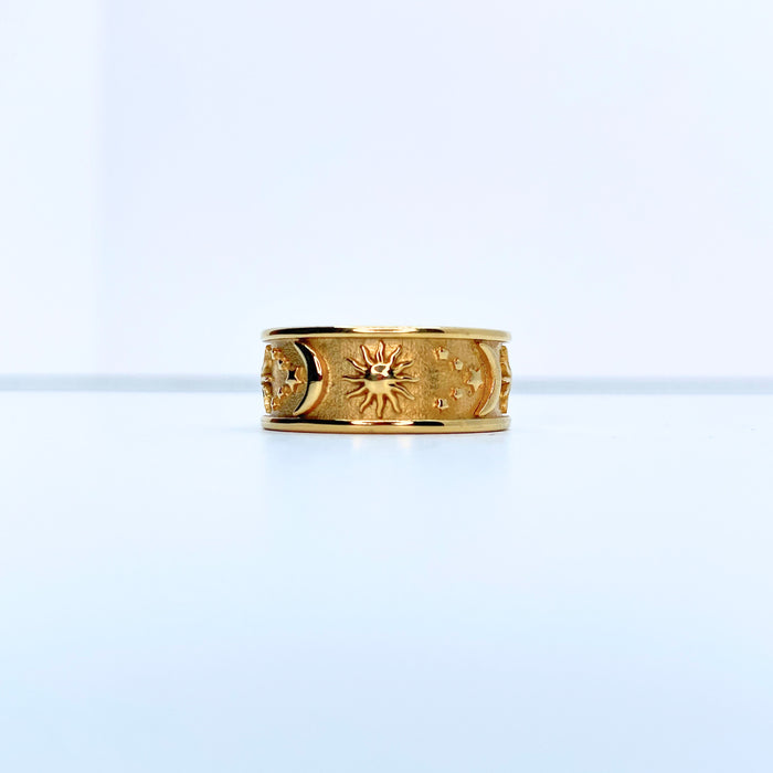 Sun & Moon Gold Ring