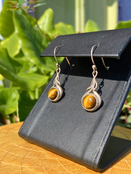 Tigers Eye Sterling Silver Earrings