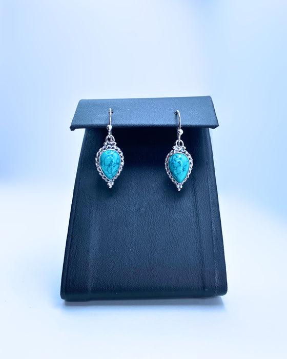 Turquoise Inverted Tear Drop Earrings