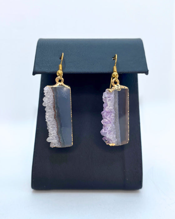 Uruguayan Amethyst Gold Earrings